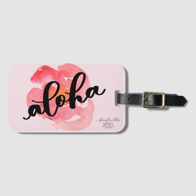 Bright Aloha Abstract Flower Luggage Tag (Front Horizontal)