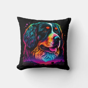 Bright and Beautiful Bernese Mountain Dog Cushion