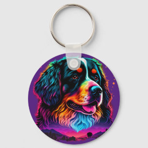 Bright and Beautiful Bernese Mountain Dog Key Ring