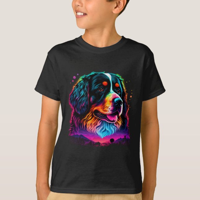 Bright and Beautiful Bernese Mountain Dog T-Shirt (Front)