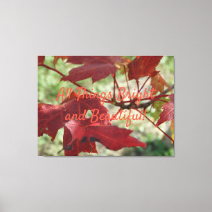Bright and Beautiful Maple Leaves on a Canvas Print