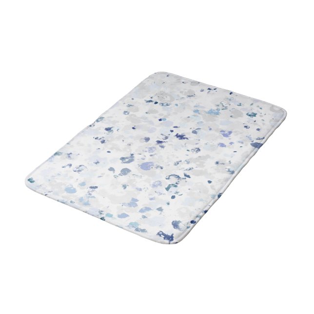 Bright and Blue Grey Splatter Bath Mat (Angled)