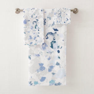 Bright and Blue Grey Splatter Bath Towel Set