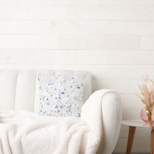 Bright and Blue Grey Splatter Cushion
