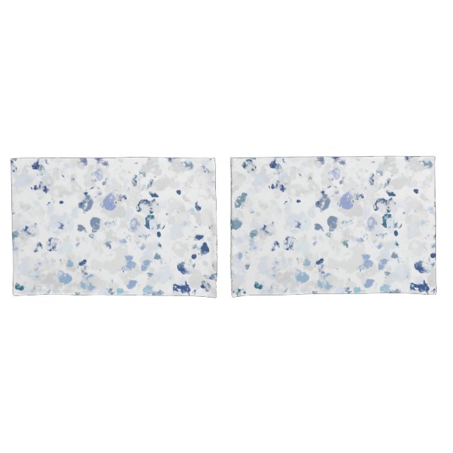 Bright and Blue Grey Splatter Pillowcase (Front-Set)