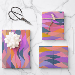 Bright and Bold Abstract Triangles in Vivid Colour Wrapping Paper Sheet