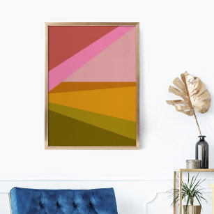 Bright and Bold Colour Geometric Triangle Pattern Poster