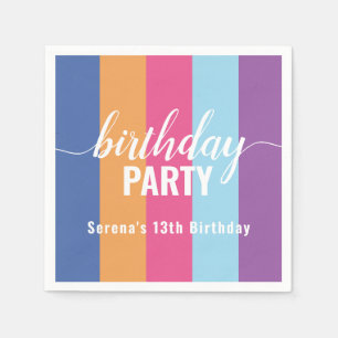 Bright and Bold Colour Swatch Birthday Napkin