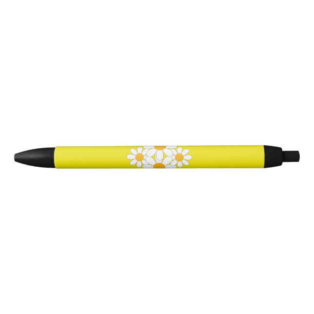 Bright and Bold Daisy Black Ink Pen (Front)