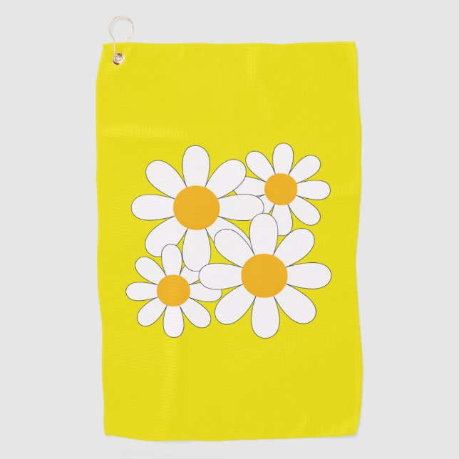 Bright and Bold Daisy Golf Towel (Front)