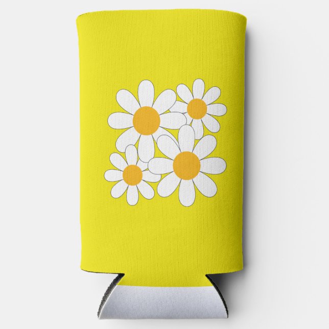 Bright and Bold Daisy Seltzer Can Cooler (Front)