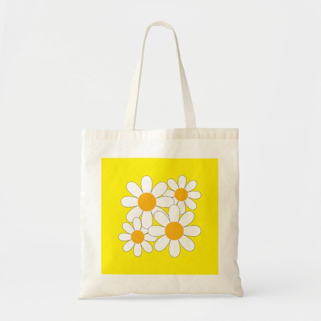 Bright and Bold Daisy Tote Bag (Front)