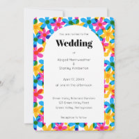 Bright and Bold Hippie Flowers Arch Shape Wedding