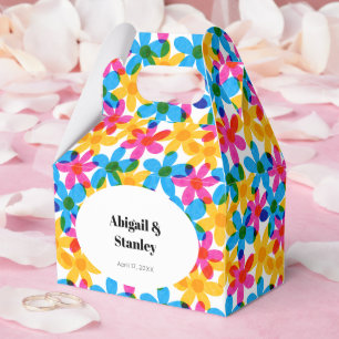 Bright and Bold Hippie Flowers Spring Wedding Favour Box