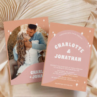 Bright and Bold Modern Photo Groovy Retro Wedding