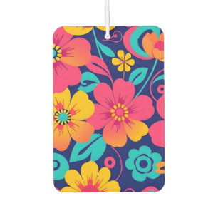 Bright and Bold Retro Flowers-Dopamine Style Car Air Freshener