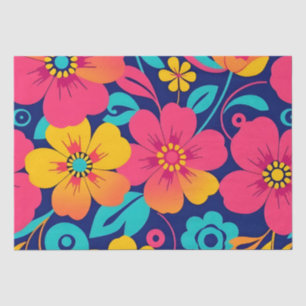 Bright and Bold Retro Flowers-Dopamine Style Tissue Paper