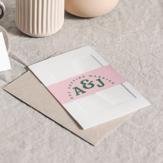 Bright and bold Retro Invitation Belly Band