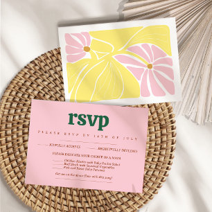 Bright and bold Retro rsvp card