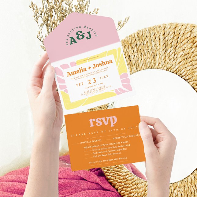 Bright and bold Retro Wedding Invitation (Creator Uploaded)