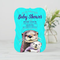 Bright and Bold Teal Otter Mum and Baby Shower