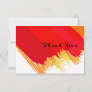 bright and Bold Thank You Card with Red and Yellow