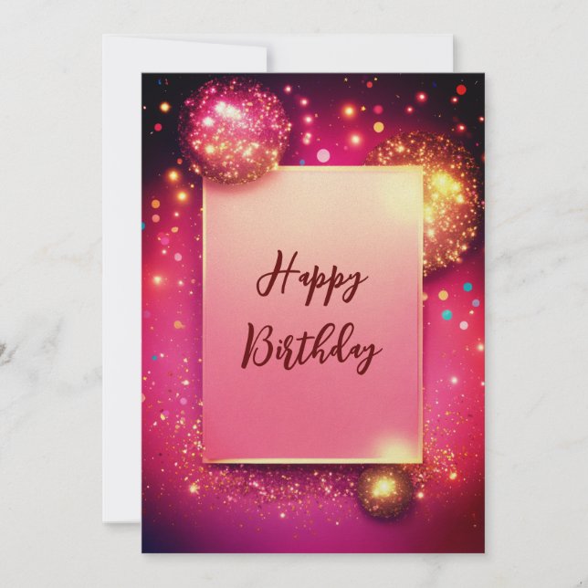 Bright and Cheerful Happy Birthday card . (Front)