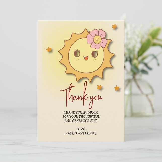 Bright and Cheerful Thank You Card  (Standing Front)