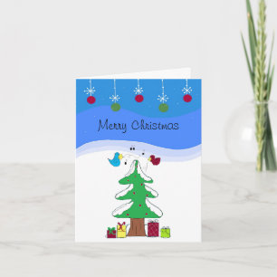 Bright and Cheery Christmas Greeting Holiday Card