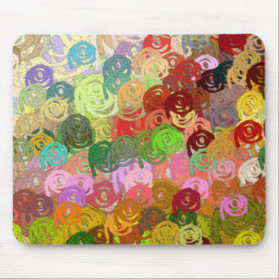 BRIGHT AND CHEERY MULTI-COLORED SWIRLS MOUSE PAD