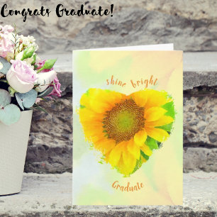 Bright and Cheery Yellow Sunflower Graduation Card