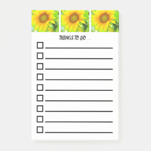 Bright and Cheery Yellow Sunflower~To Do List Post-it Notes