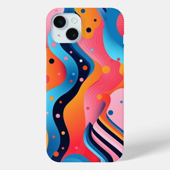 Bright and colourful abstract forms with dots Case-Mate iPhone case (Back)