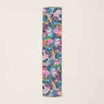 Bright and Colourful Abstract Marbling Long Thin Scarf<br><div class="desc">digital painting by becky nimoy 2019</div>