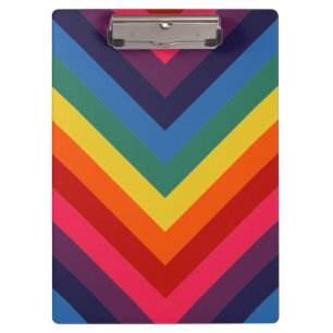 Bright and Colourful Chevron Retro Rainbow Clipboard