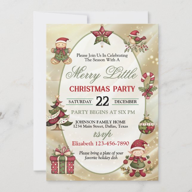 Bright and Colourful Christmas Party Invitation (Front)