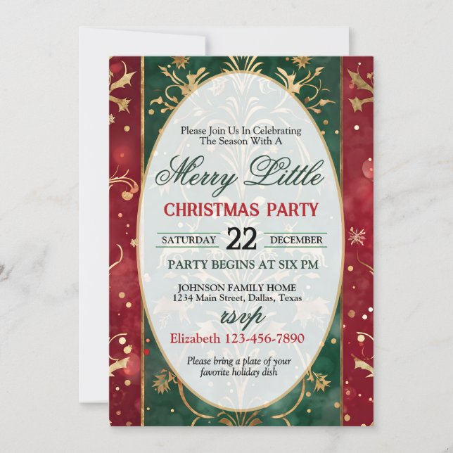 Bright and Colourful Christmas Party Invitation (Front)