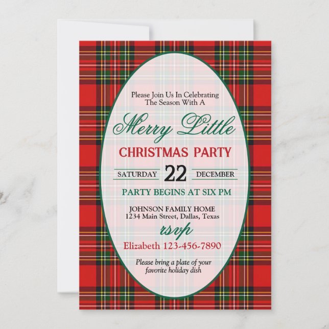 Bright and Colourful Christmas Party Invitation (Front)