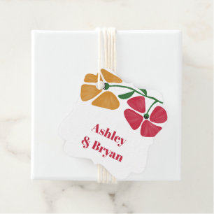 Bright and Colourful Floral Nouveau Wedding Gift Favour Tags