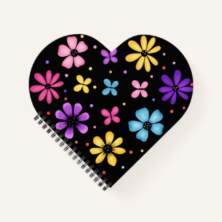 Bright and Colourful Flowers and Butterflies Notebook