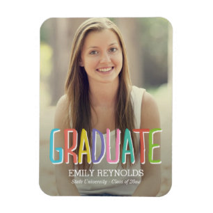 Bright and Colourful Graduation Announcement Magne Magnet
