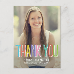 Bright and Colourful Graduation Thank You Card