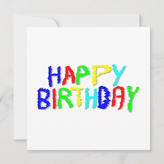 Bright and Colourful. Happy Birthday. Card (Front)