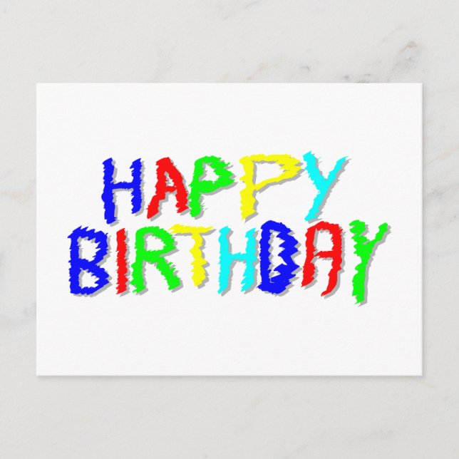 Bright and Colourful. Happy Birthday. Postcard (Front)