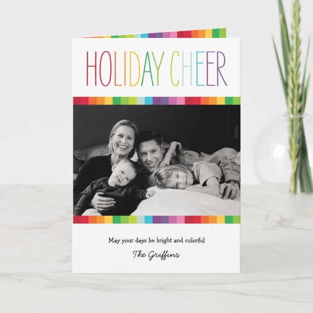 Bright and Colourful Holiday Photo Card (Front)