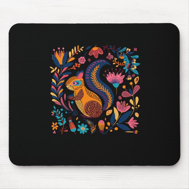 Bright And Colourful Illustration Of A Squirrel Su Mouse Pad (Front)