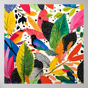 Bright and Colourful Jungle Art Poster