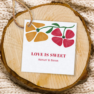 Bright and Colourful Love is Sweet Wedding Gift Favour Tags