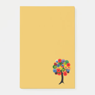 Bright and Colourful Mechanical Gear Tree Post-it Notes