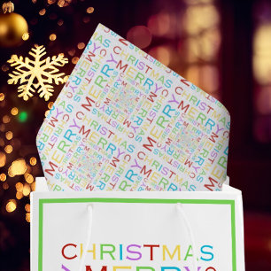 Bright and Colourful Modern Merry Christmas wishes Tissue Paper